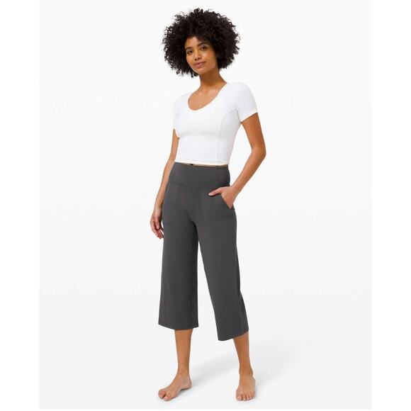 Lululemon Align Wide Leg Super-High-Rise Crop *23" Graphite Grey - Picture 1 of 9
